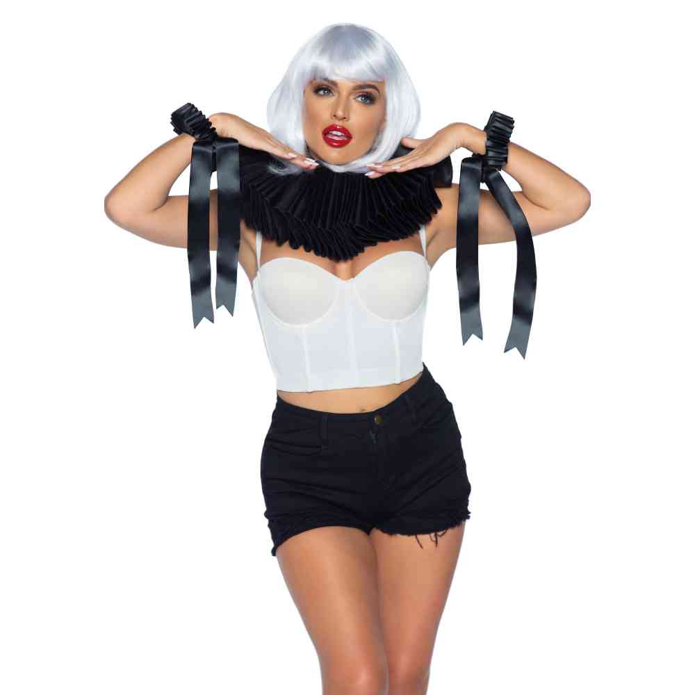 Leg Avenue - Deluxe Ruffle Ensemble d'accessoires de costume - Noir